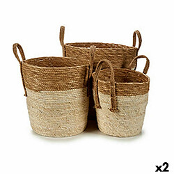 Gift Decor Lot de paniers Marron Naturel paille (2 Unités)