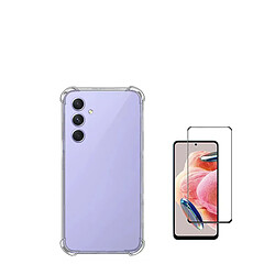 Superprotect Housse anti-choc kit de couverture + film en verre trempé à couvercle complet 5D Phonecare pour Samsung Galaxy A55 5G - Transparent 