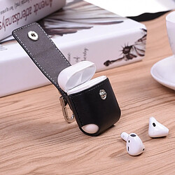 Acheter Wewoo Etui Casque / Ecouteurs noir pour Apple AirPods Creative sans fil Bluetooth écouteurs PU en cuir sac de protection Anti perte de rangement avec crochet n'est pas inclus