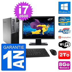 PC Lenovo M81 SFF Ecran 27" Intel i7-2600 RAM 8Go Disque Dur 2To Windows 10 Wifi - Occasion