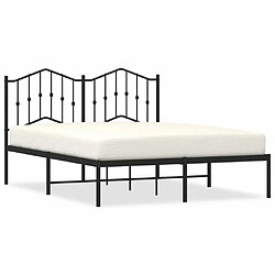 Maison Chic Lit adulte - Cadre de lit métal avec tête de lit,Structure du lit Contemporain pour chambre noir 140x190 cm -MN21901