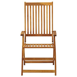 Maison Chic Lot de 3 Chaises inclinables de jardin - Fauteuil d'extérieur Bois solide d'acacia -MN49660