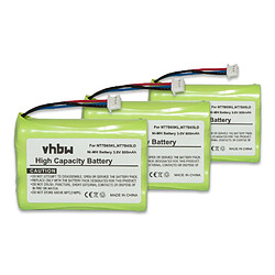 Vhbw Set de 3 batteries 800mAh pour téléphone fixe sans fil Avaya 20DT, WT9620, remplace CPH-464Q3S, NT7B65KL, NT7B65LD 