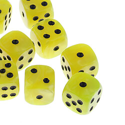 10 pièces en plastique à 6 faces numériques d6 pour le jeu de table de bar de fête jaune