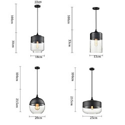 Acheter Stoex Suspension Design Cylindre Allongé Style Retro Vintage Contemporain , Lustre Abat-jour en Verre Corde ajustable Luminaire Salle à manger Chambre à Coucher Salon Bar,Café