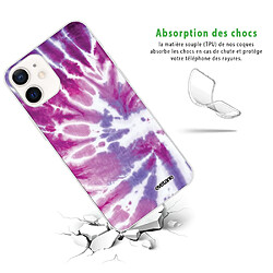 Avis Coque iPhone 12 mini souple transparente Tie and Dye Violet Motif Ecriture Tendance Evetane