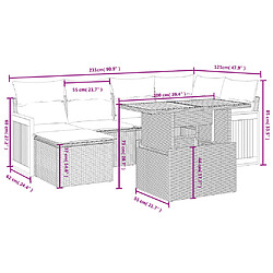 Maison Chic Ensemble Tables et chaises d'extérieur 7pcs avec coussins,Salon de jardin noir résine tressée -GKD502397