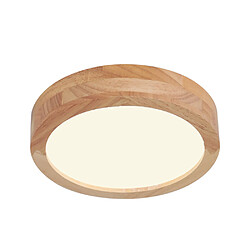 Stoex Lampe de Plafond Led Modernes Luminaire Plafonnier D'Intérieur Ronds 20CM Plafonnier en Bois Pour Couloir, Cuisine, Salon, Blanc Chaud