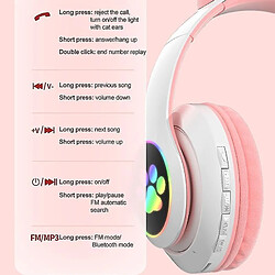 Avis Universal Casque Bluetooth inlassable rose blanc casque au fil d'oreille avec lumière LED