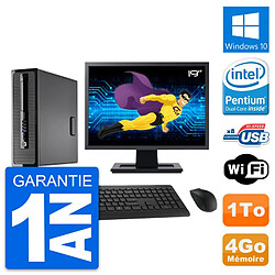 PC HP ProDesk 400 G1 SFF Ecran 19" G3220 RAM 4Go Disque 1To Windows 10 Wifi - Occasion