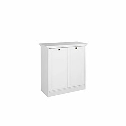 Mes Buffet haut 2 portes 80x35x90 cm blanc - LANDZY 