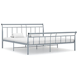 vidaXL Cadre de lit sans matelas gris métal 180x200 cm