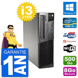 PC Lenovo M91p SFF Intel i3-2100 RAM 8Go Disque Dur 500Go Windows 10 Wifi - Occasion