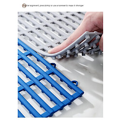 LUUCOZK Tapis de bain antidérapants absorbants à séchage rapide pour salle de bain - Bleu-Ensemble de 12 pièces 30x30cm pas cher