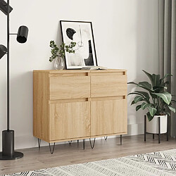 Maison Chic Ensemble de 2 Buffets,commode,console pour rangement chêne sonoma 40x35x70 cm bois d'ingénierie -MN20893