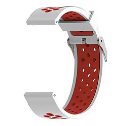 Wewoo Bracelet pour montre connectée Dragonne sport en silicone bicolore Xiaomi Huami Amazfit Bip Lite version 22 mm blanc rouge 