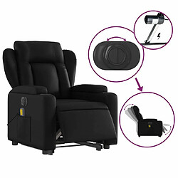 vidaXL Fauteuil inclinable de massage électrique noir similicuir pas cher