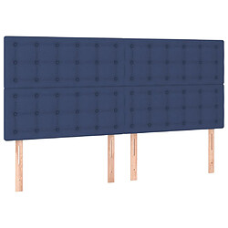 vidaXL Têtes de lit 4 pcs Bleu 100x5x78/88 cm Tissu