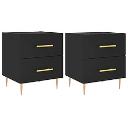 vidaXL Tables de chevet 2 pcs noir 40x35x47,5 cm bois d’ingénierie