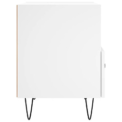 Maison Chic Table de chevet,Table de nuit,Table d'appoint pour salon blanc 40x35x47,5 cm bois d’ingénierie -MN59781 pas cher