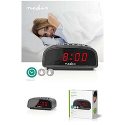 NEDIS Radio Réveil avec alarme numérique Affichage LED Fonction Snooze