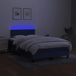 Acheter Sommier à lattes LED,Cadre à lattes de lit avec matelas pour Adulte Bleu 120x200 cm Tissu -MN67042