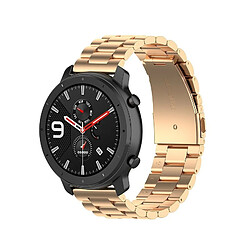 Wewoo Bracelet pour montre connectée Applicable à la génération Ticwatch / Moto360 Deuxième 460 / Samsung GearS3 / Huawei GT Universal 22 mm en acier inoxydable papillon boucle trois perles or rose