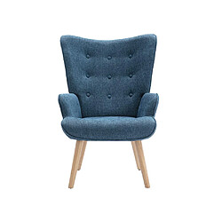 Vente-Unique Fauteuil en tissu bleu VATELY