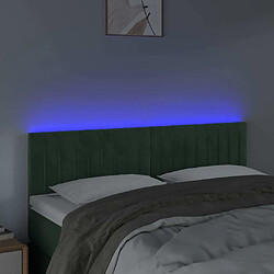 Avis Maison Chic Tête de lit moderne à LED lumineuse pour chambre - Décoration de lit Vert foncé 144x5x78/88 cm Velours -MN27438