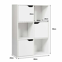 Decoshop26 Meuble de rangement casier avec 6 compartiments 3 ouvert et 3 avec porte 20_0000799 pas cher