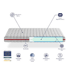 Acheter Dormalit Matelas 70X190 LIT ENFANTS Épaisseur 18 CM NUKA - Mousse, Antiacarien et Déhoussable, idéal pour les lits gigognes et lit cabane