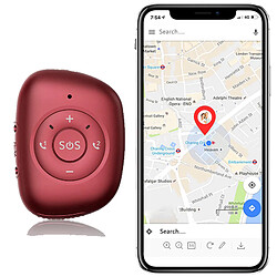 Yonis Traceur GPS 4G SOS Anti Chute Traceur GPS 4G Pendentif Porte Clé Connecté Android iOs IP67 SOS Rouge YONIS