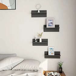 Avis Maison Chic Lot de 4 Étagères murales,Étagère Rangement flottate Gris 40x11,5x18 cm Aggloméré -MN74926