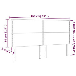 vidaXL Têtes de lit 4 pcs Bleu 80x5x78/88 cm Tissu pas cher