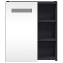 vidaXL Armoire de salle de bain à miroir avec LED gris 45x13x52 cm pas cher