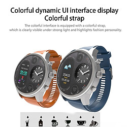 Wewoo Montre connectée T3 double affichage Smartwatch pour les hommes IP68 Bracelet de remise en forme étanche 15 jours veille Business Tracker d'activité Gris pas cher