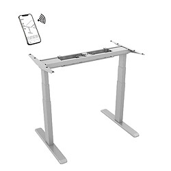 Kimex Pied de bureau motorisé assis-debout, Hauteur 62- 128 cm, Gris - Connecté