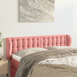 Maison Chic Tête de lit scandinave avec oreilles,meuble de chambre Rose 147x23x78/88 cm Velours -MN36098