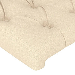 Maison Chic Tête de lit scandinave avec oreilles,meuble de chambre Crème 183x23x118/128 cm Tissu -MN46077 pas cher