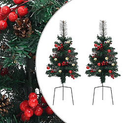 vidaXL Sapins de Noël artificiels d'allée 2 pcs 76 cm PVC 