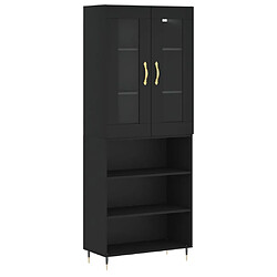 vidaXL Buffet haut Noir 69,5x34x180 cm Bois d'ingénierie