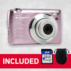 Acheter AgfaPhoto Appareil Photo Numérique Compact Agfa Photo Realishot DC8200PK Rose Housse + Carte SD 16Go incluses