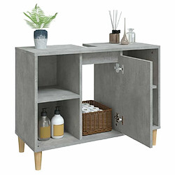 Acheter vidaXL Meuble d'évier gris béton 80x33x60 cm bois d'ingénierie