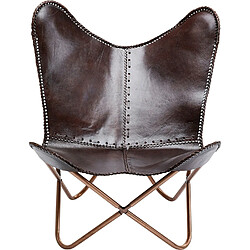 Karedesign Fauteuil Butterfly marron pieds cuivre Kare Design