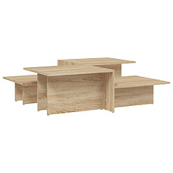 vidaXL Tables basses 2 pcs Chêne sonoma Bois d'ingénierie