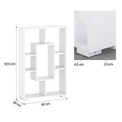 Avis Homestyle4U Étagère Bibliothèque sur pied ou murale 7 compartiments à 4 variantes coloris Blanc - Bois Massif