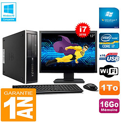 PC HP Compaq Pro 6300 SFF I7-3770 16Go 1To Graveur DVD Wifi W7 Ecran 17" - Occasion