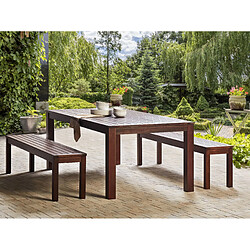 Beliani Table de jardin 180 x 90 cm Bois Bois foncé TUSCANIA