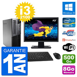 PC Lenovo M82 SFF Ecran 19" Intel i3-2100 RAM 8Go Disque 500Go Windows 10 Wifi - Occasion