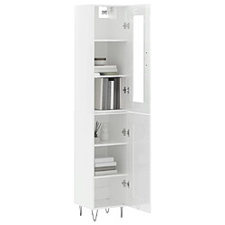 Avis Maison Chic Buffet,Meuble de Rangement,commode pour salon,Cuisine Blanc brillant 34,5x34x180 cm Bois d'ingénierie -MN42181